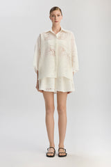 Victoria Oversize Long Fit Shirt - White