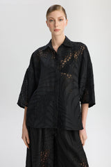 Victoria Oversize Long Shirt - Black