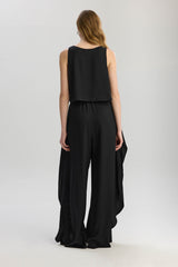 Soho Loose Fit Elastic Waist Long Pants - Black