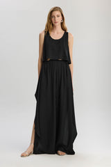 Soho Loose Fit Elastic Waist Long Pants - Black
