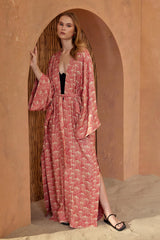 Palermo Long Sleeve Caftan - Red