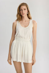 Soho Loose Fit Longline Tank Top - White