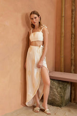 Larissa Strap Detail Bustier Top - White