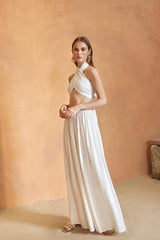 Amalfi Cross Neck Bustier Top - White
