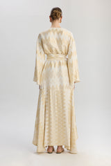 Madrid Loose Fit V Neck Long Dress - Gold