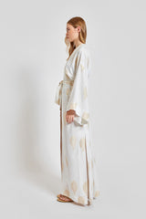 Larissa Long Sleeves Caftan - White