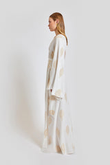 Larissa Loose Fit V Neck Long Dress - White