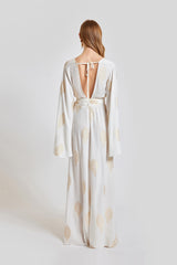 Larissa Loose Fit V Neck Long Dress - White