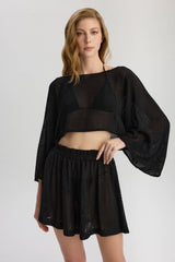 Carmen Loose Fit Elastic Waist Shorts - Black