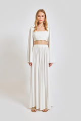 Amalfi Relaxed Fit Oval Neck Crop Top - White