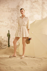 Rome Oversized Short Jumpsuit - Beige