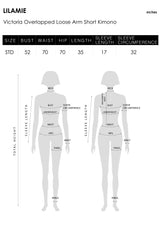 Victoria Overlapped Loose Arm Short Caftan - Black