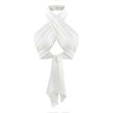 Amalfi Cross Neck Bustier Top - White