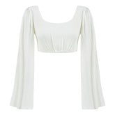 Amalfi Relaxed Fit Oval Neck Crop Top - White