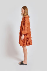 Capri Relaxed Fit Long Sleeve Caftan - Brick