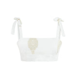 Larissa Strap Detail Bustier Top - White