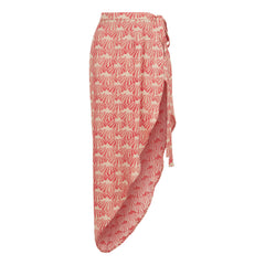 Palermo Side Slit Long Pareo Skirt -Red