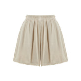 Venice Loose Fit Elastic Waist Mini Shorts - Beige