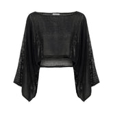 Carmen Loose Fit Long Sleeve Blouse - Black