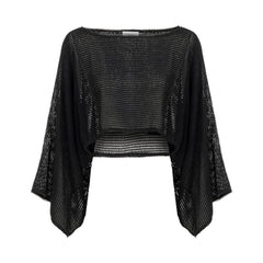 Carmen Loose Fit Long Sleeve Blouse - Black