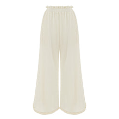 Rio Elastic Waist Long Pants - Beige