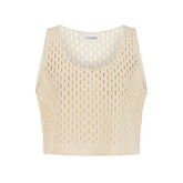 Tulum Loose Fit Sleevless Tank Top - Beige
