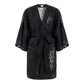 Victoria Overlapped Loose Arm Short Caftan - Black