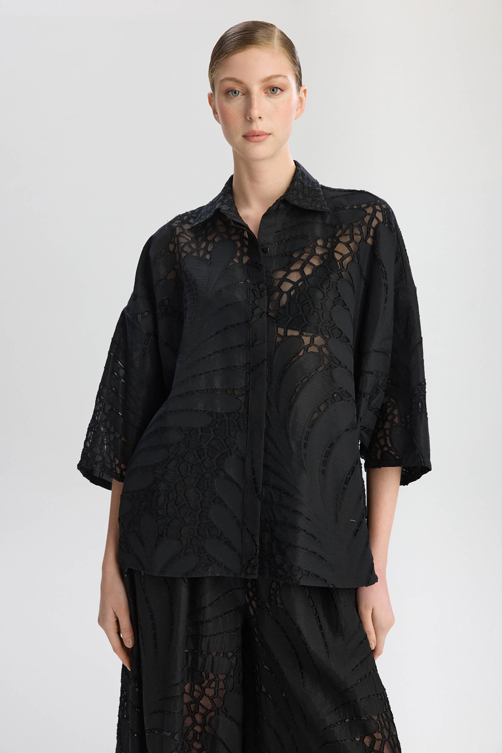 Victoria Oversize Long Shirt - Black