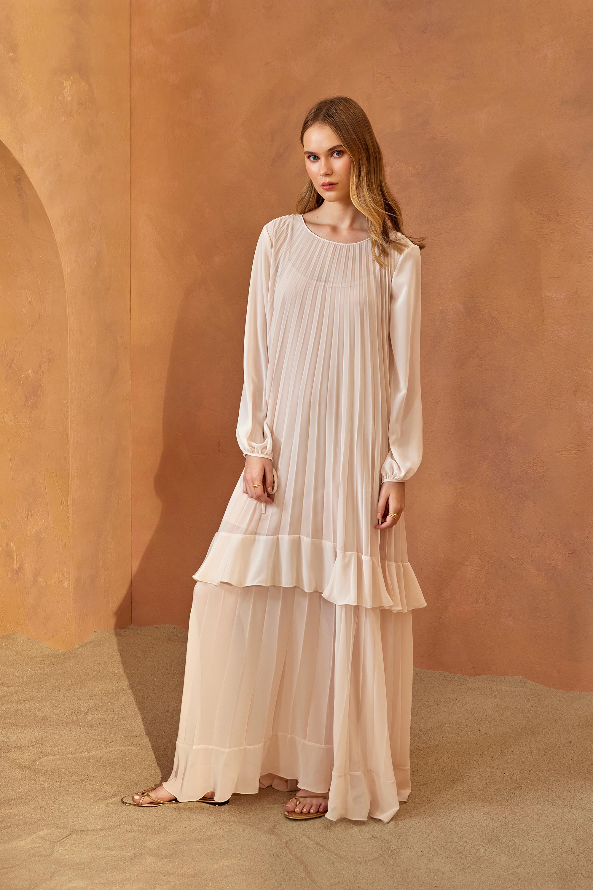 Seville Relaxed Fit Long Sleeve Dress - Pink