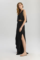 Soho Loose Fit Elastic Waist Long Pants - Black