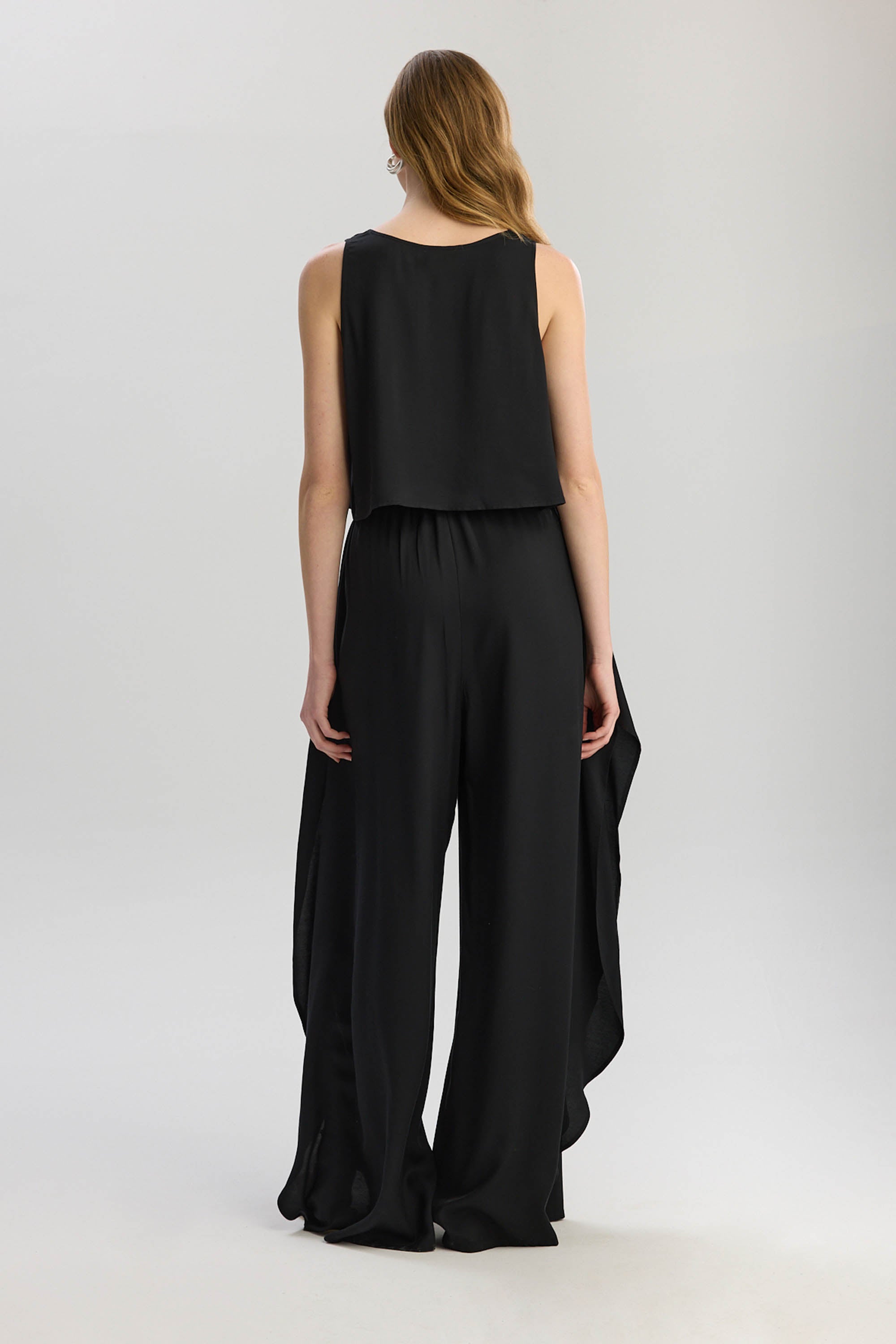 Soho Loose Fit Elastic Waist Long Pants - Black