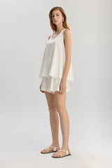 Soho Loose Fit Longline Tank Top - White