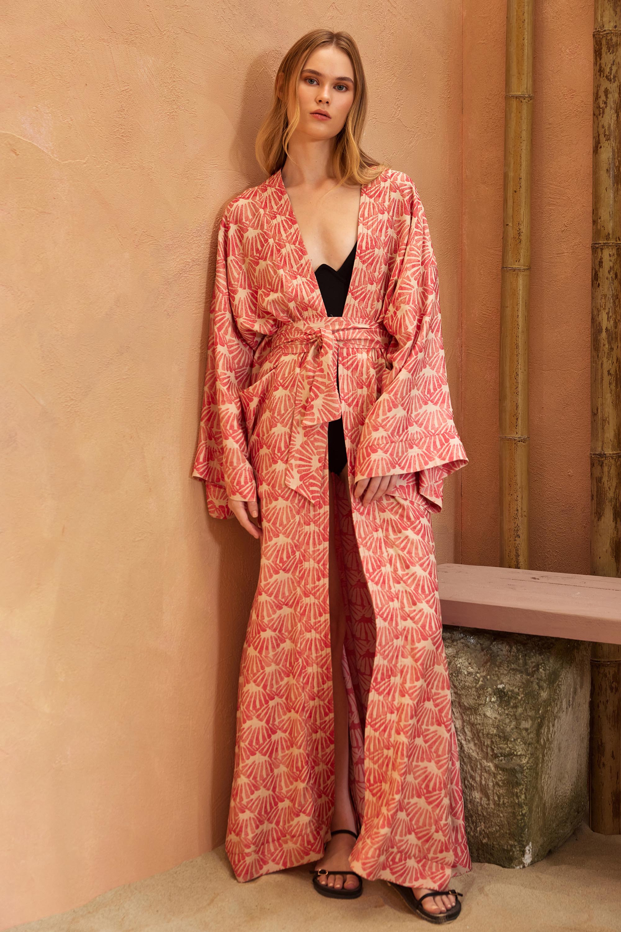 Palermo Long Sleeve Caftan - Red