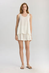 Soho Loose Fit Longline Tank Top - White