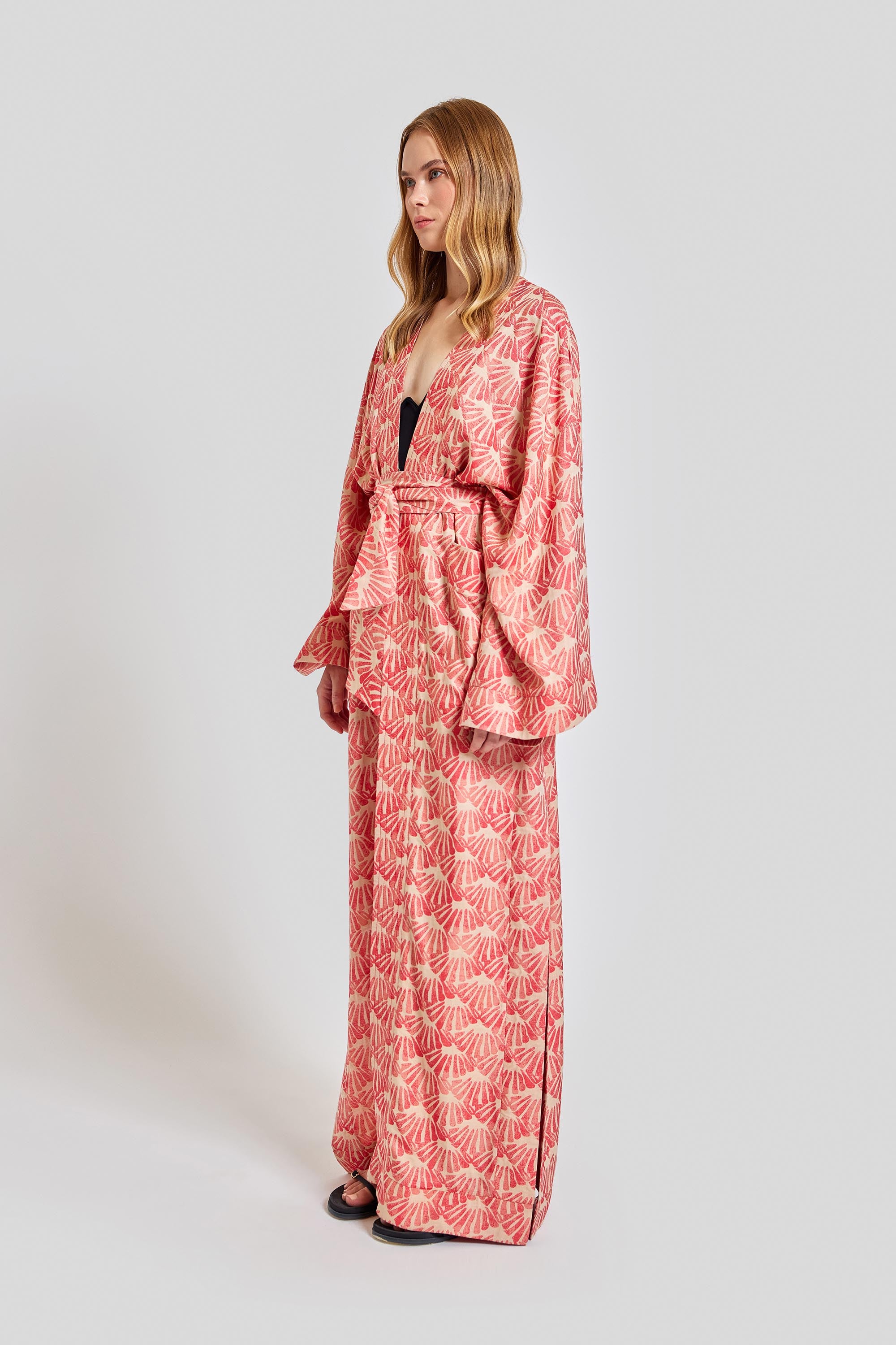 Palermo Long Sleeve Caftan - Red