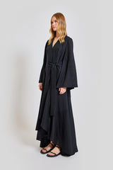 Monte Carlo Loose Fit V Neck Long Dress - Black