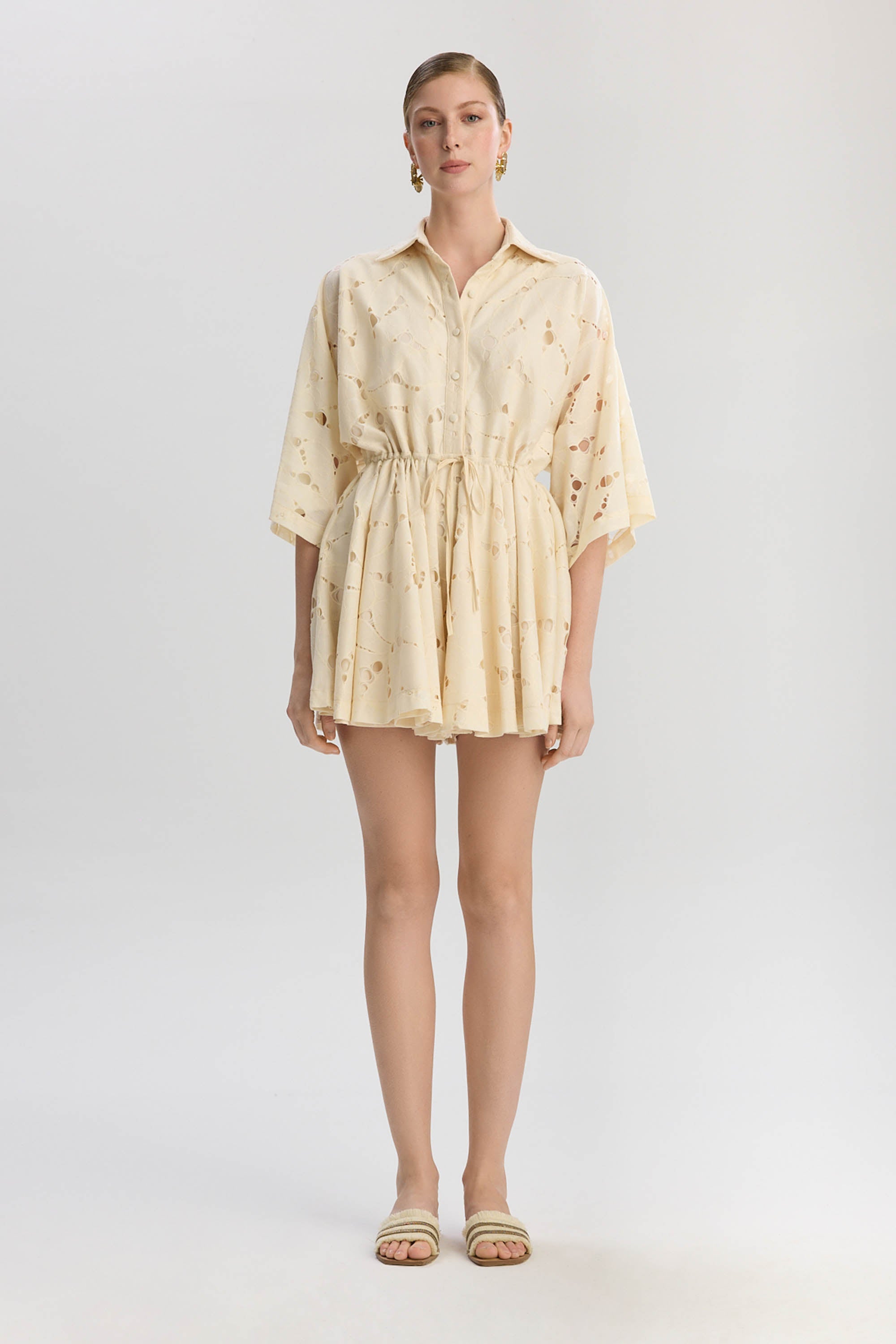 Rome Oversized Short Jumpsuit - Beige