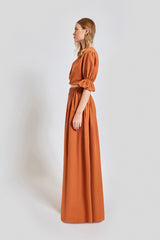 Marrakesh Loose Fit Elastic Waist Long Pants - Brick