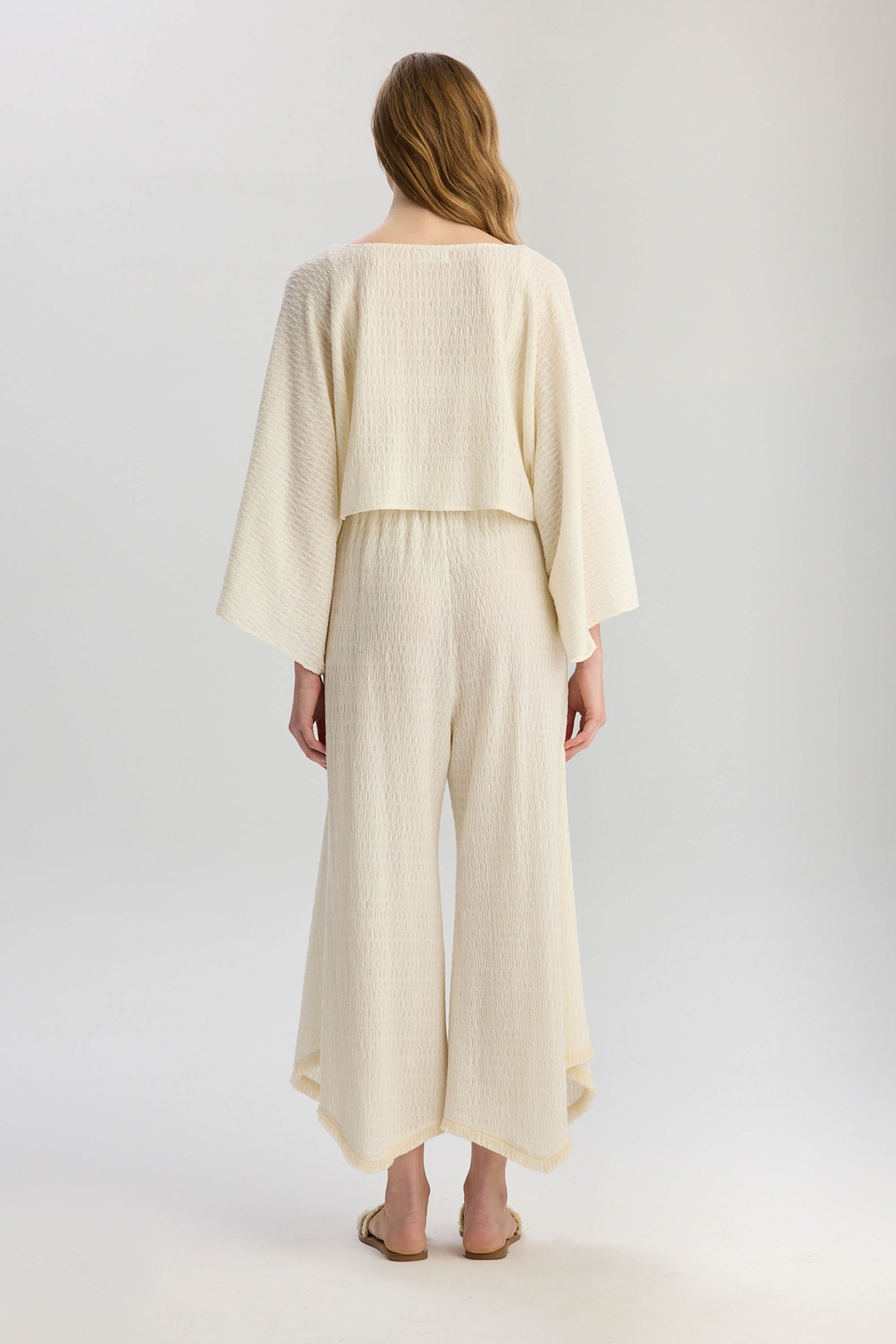 Rio Loose Fit Long Sleeve Blouse - Beige