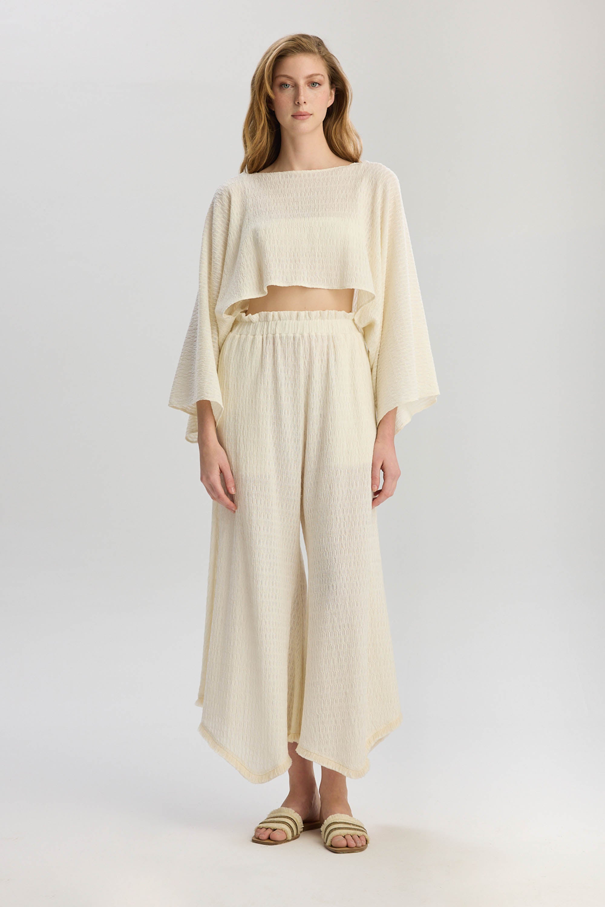 Rio Loose Fit Long Sleeve Blouse - Beige