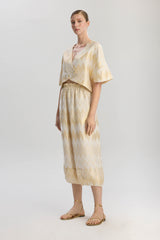 Madrid Short Sleeve Crop Jacket - Gold