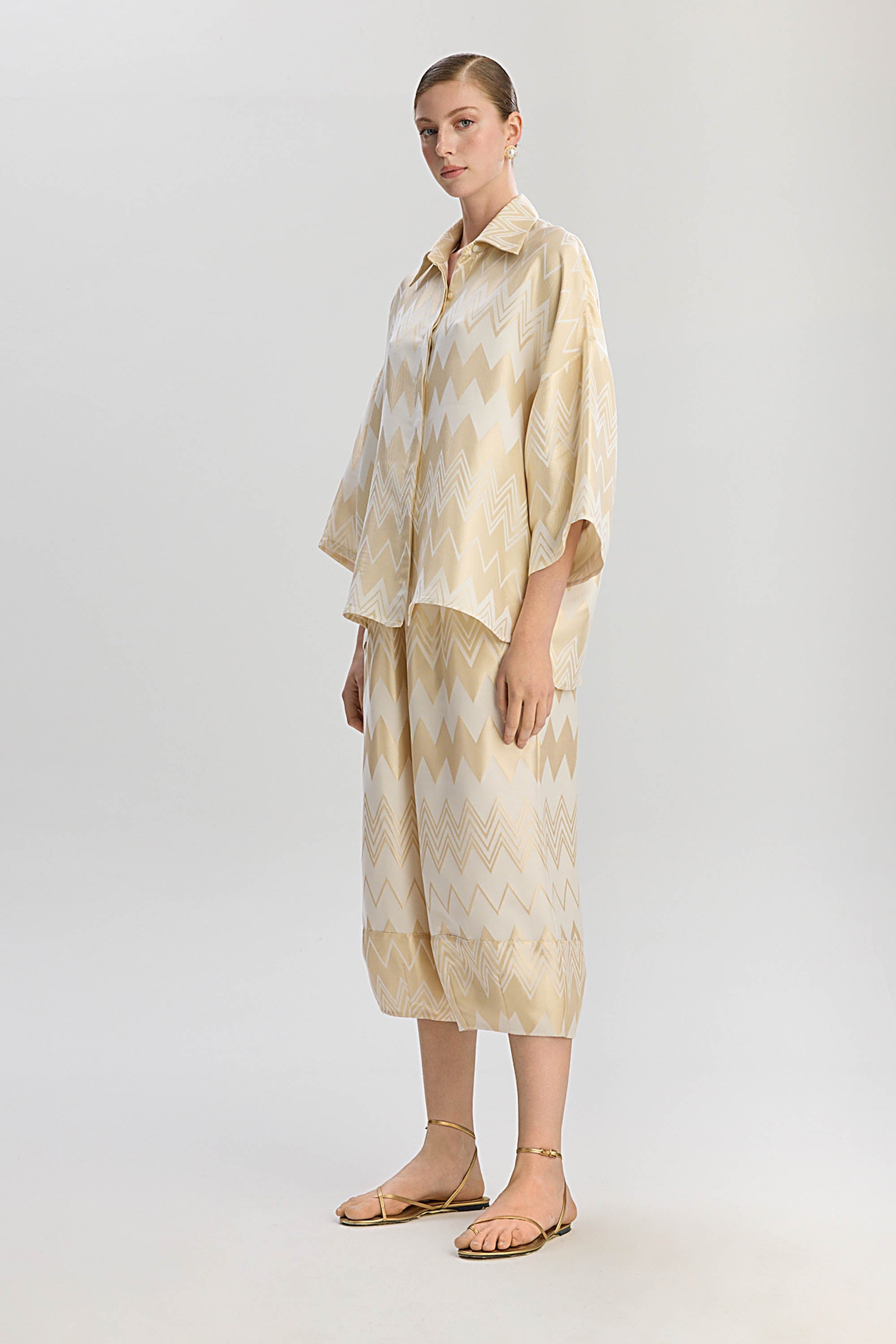 Madrid Oversize Long Fit Shirt - Gold
