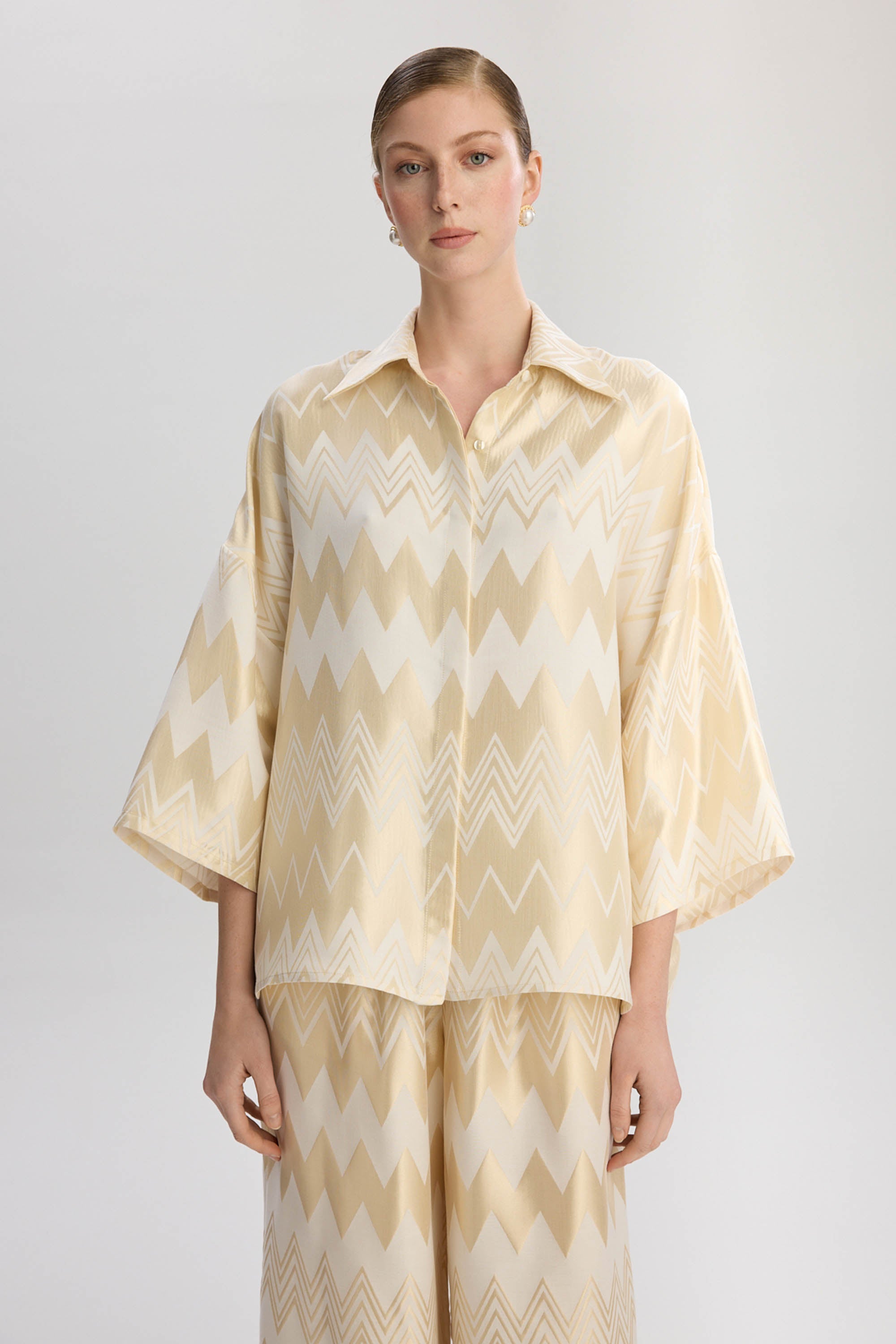 Madrid Oversize Long Fit Shirt - Gold