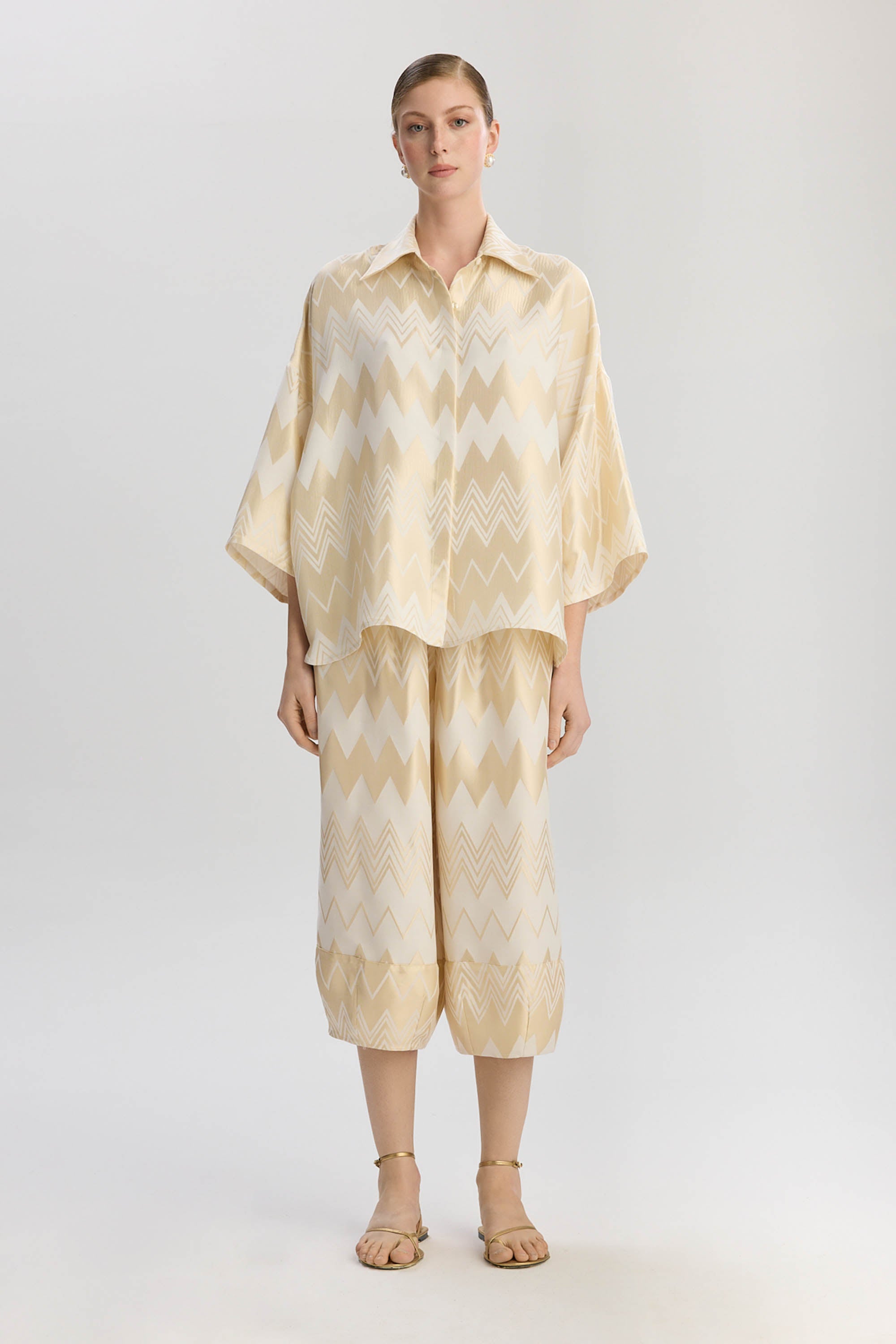 Madrid Oversize Long Fit Shirt - Gold
