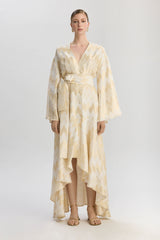 Madrid Loose Fit V Neck Long Dress - Gold