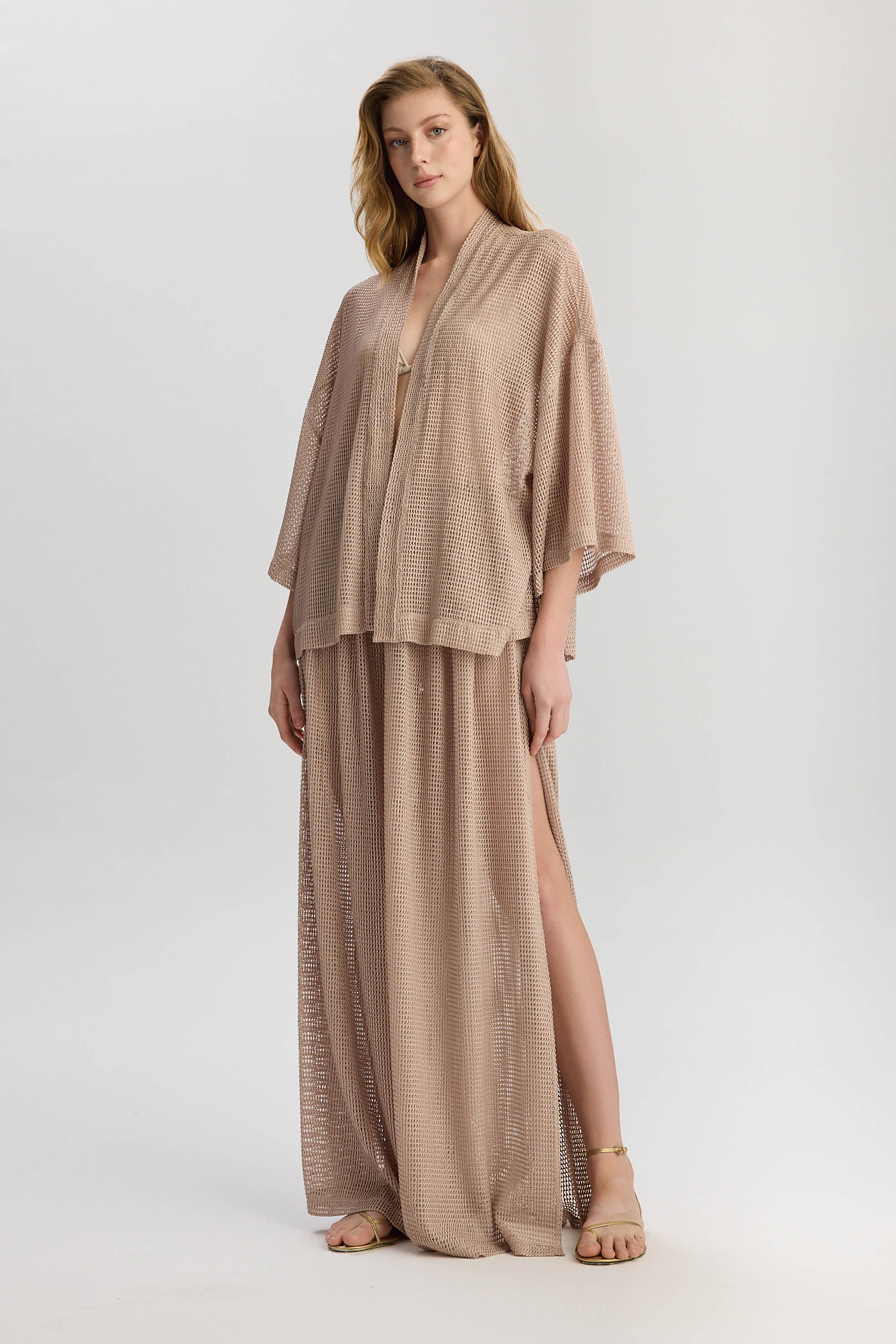 Carmen Loose Fit Long Sleeve Kimono Top - Cinnamon