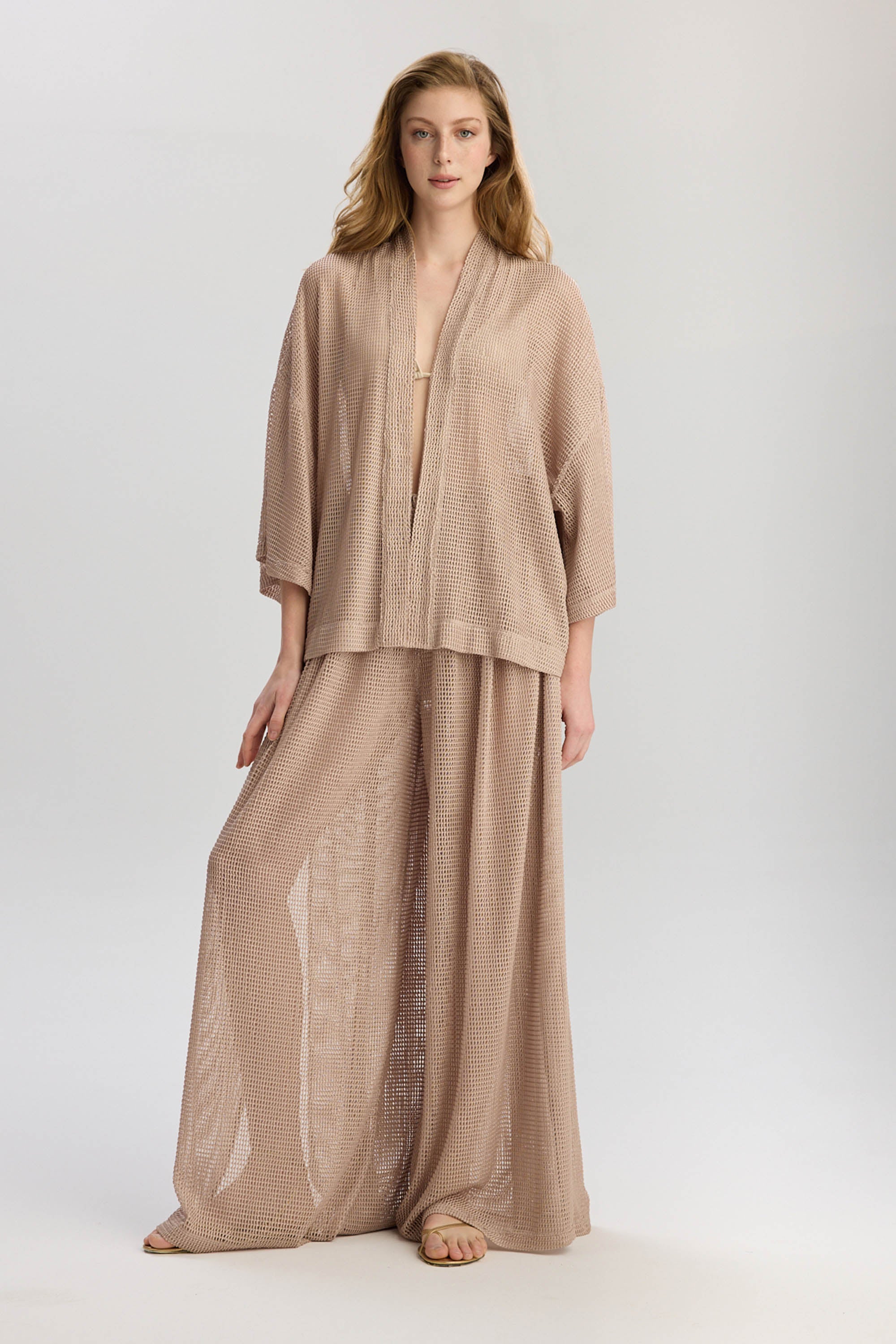 Carmen Loose Fit Long Sleeve Kimono Top - Cinnamon