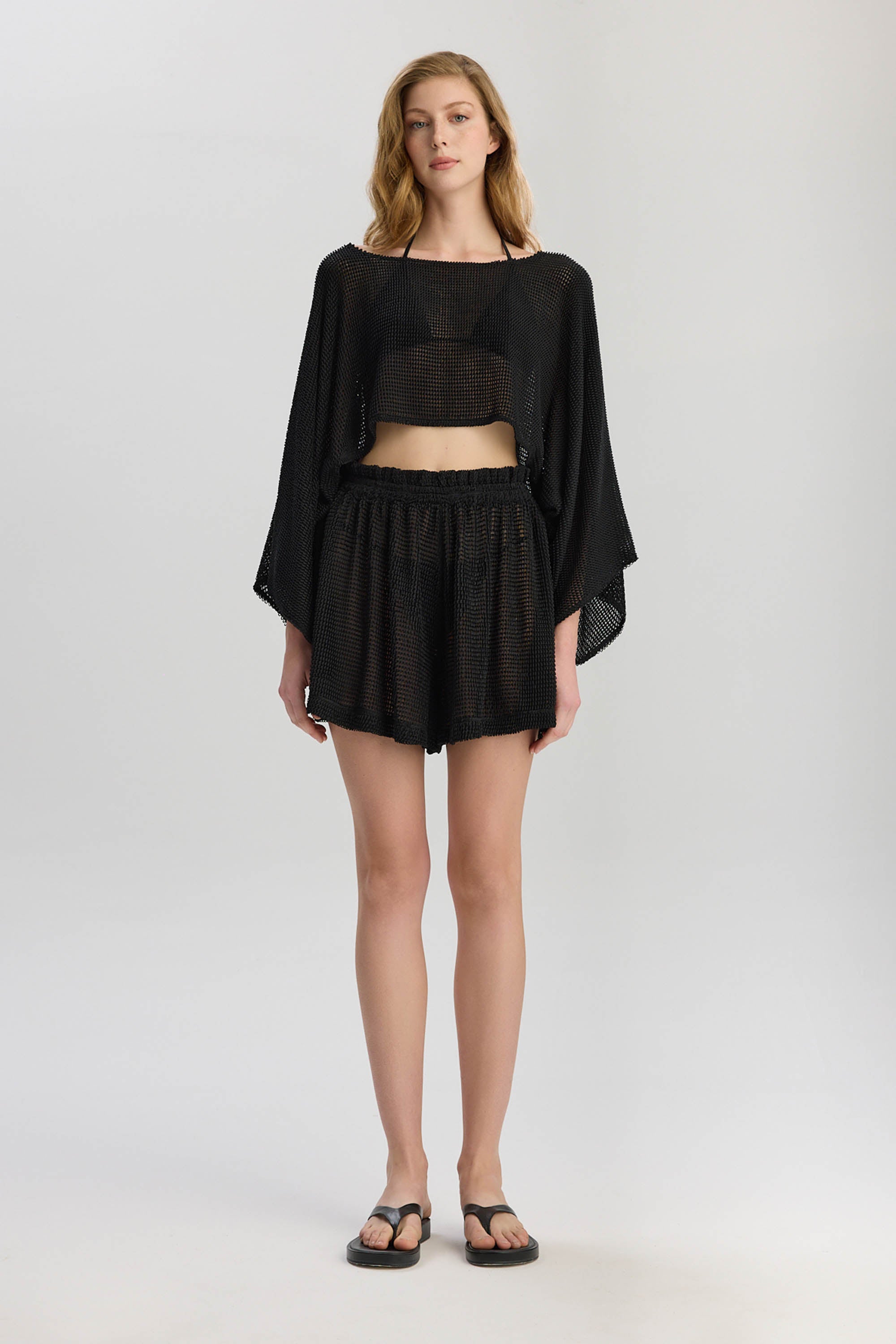 Carmen Loose Fit Elastic Waist Shorts - Black