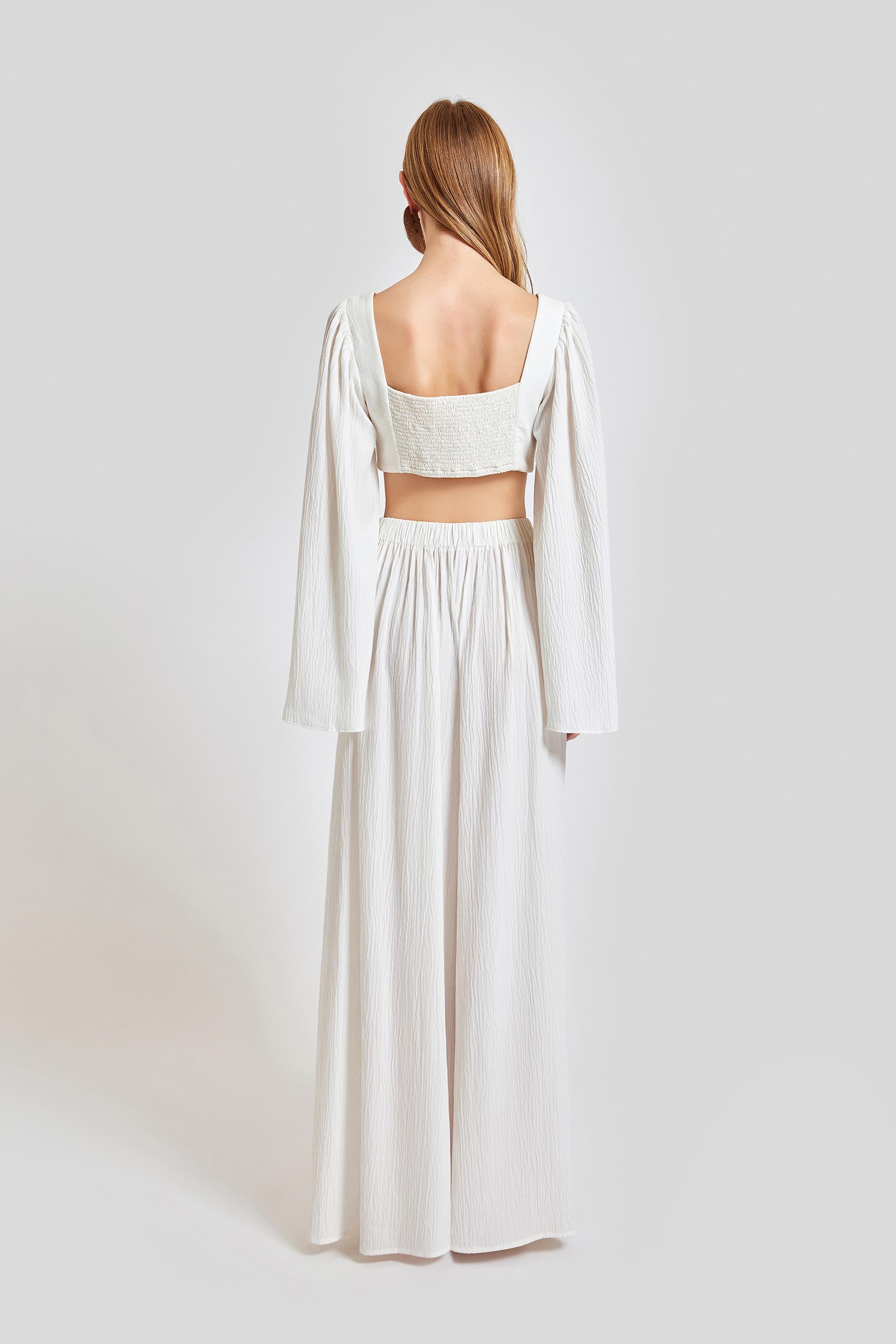 Amalfi Loose Fit Elastic Waist Pants - White