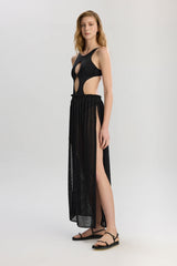 Carmen Side Tie Pareo Skirt - Black